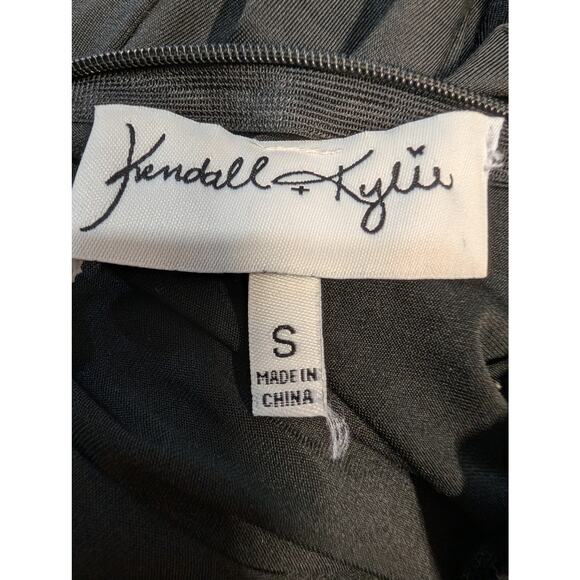 Kendall and Kylie Black Mock Neck Bodysuit Mesh Front Women Size S Stretch - Picture 6 of 7